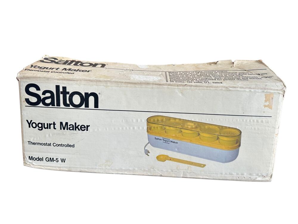 Vintage Salton GM5W Yogurt Maker New In Box Unused With Instructions